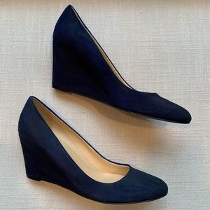 J. Crew Suede Wedge Heel - Midnight Blue